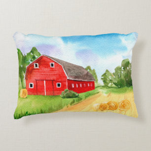 Ferme de campagne grange rouge Accent Coussin