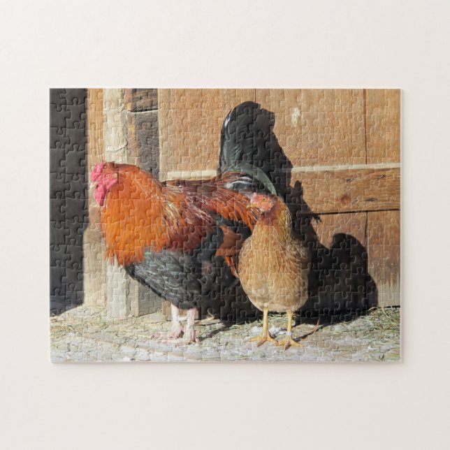 Ferme de poulets coq et poule Scene Puzzle (Horizontal)