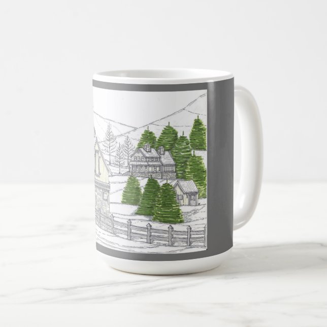 Ferme de treillis d'hiver 15oz Mug (Devant droit)