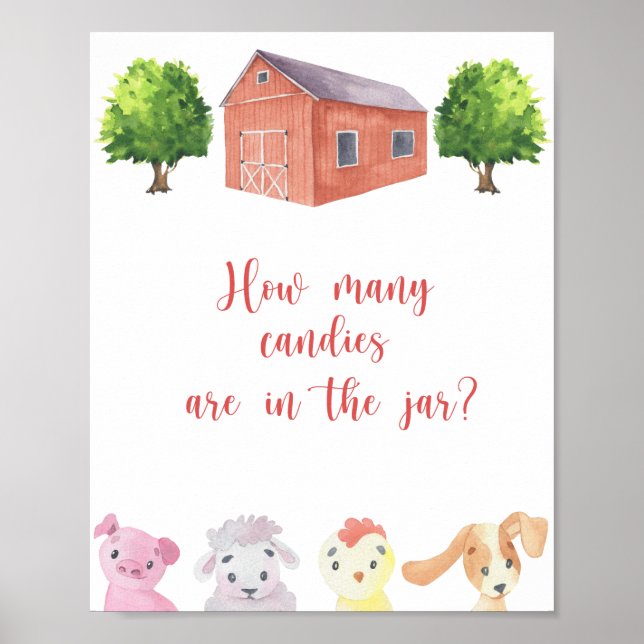 Ferme - devinez combien de bonbons Poster (Devant)