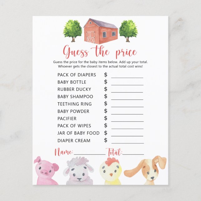 Ferme - Devinez le prix ! Jeu (Devant)