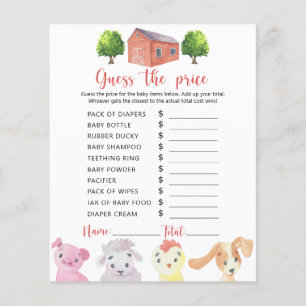 Ferme - Devinez le prix ! Jeu