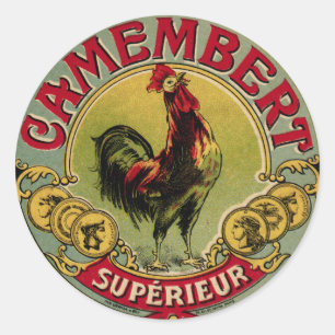 Ferme française vintage de coq et autocollant de