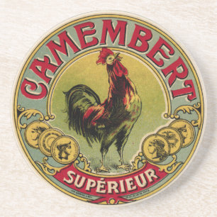 Ferme française vintage de coq et dessous de verre