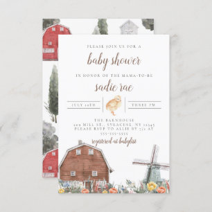 Ferme Grange Yard Boho Baby shower Invitation