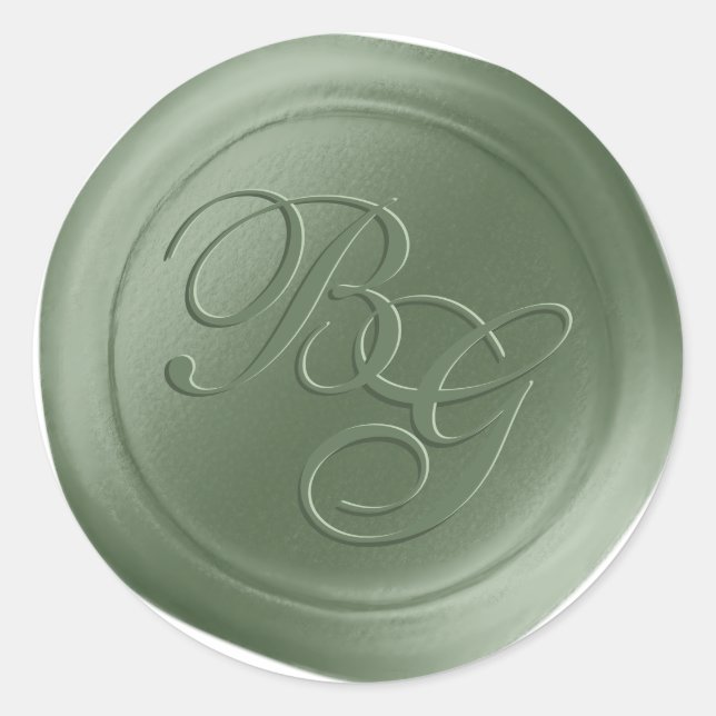 Ferme Green Calligraphie Monogramme Stickers de ci (Devant)