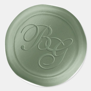 Ferme Green Calligraphie Monogramme Stickers de ci