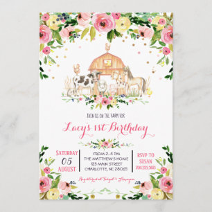 ferme Invitation d'anniversaire, invitation d'anni