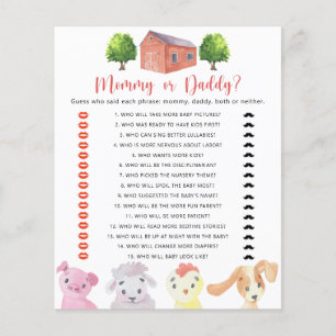 Ferme - jeu pour baby shower maman ou papa