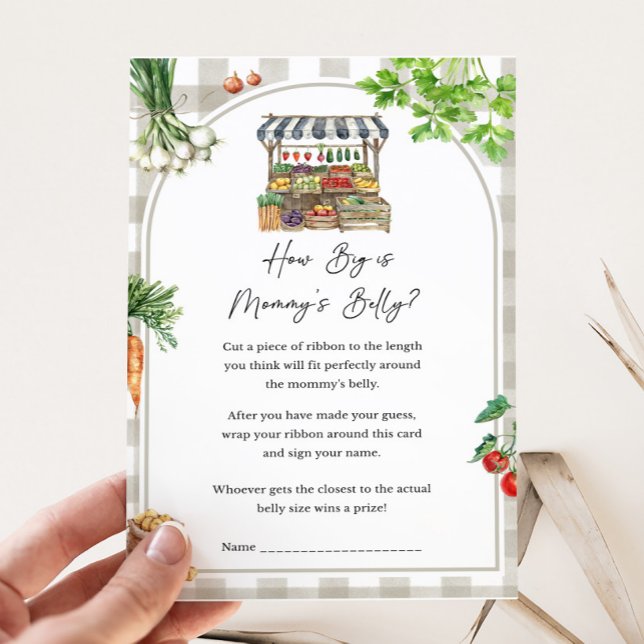 Ferme Localement Cultivé Quel Gros Ventre De Maman (Farmers Market Baby Shower How Big is Mommy's Belly Game)