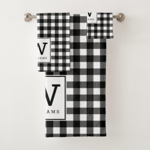 Ferme moderne Buffle noir Plaid Monogramme