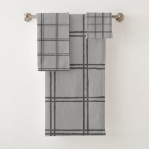 Ferme moderne Lignes de plaid gris rustique