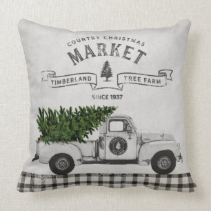 Ferme Noël Arbre Ferme Camion Coussin