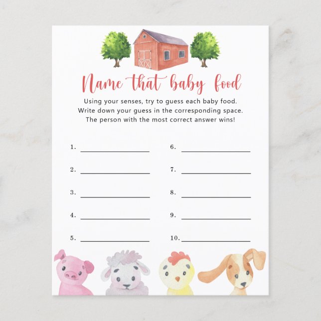 Ferme - Nom de bébé Alimentation jeu de douche (Devant)