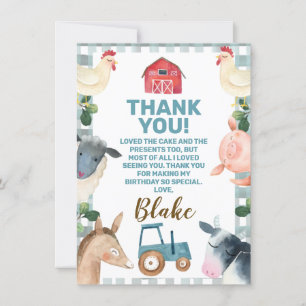 Ferme Plaid Bleue Et Carte de remerciements Tracte