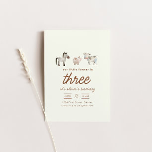 Ferme Ranch Animaux Anniversaire Invitation de fêt