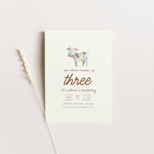 Ferme Ranch Vache Invitation de fête d'anniversair