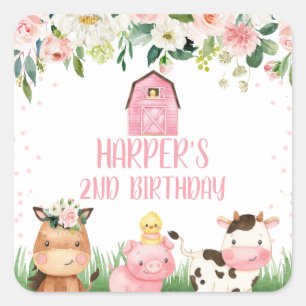 Ferme rose Floral Anniversaire Favoriser Sticker