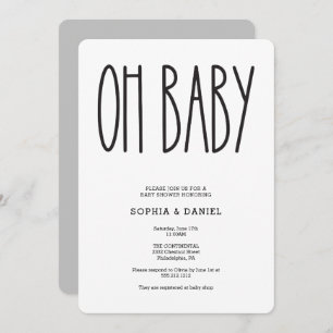Ferme rustique Oh Baby shower Invitation