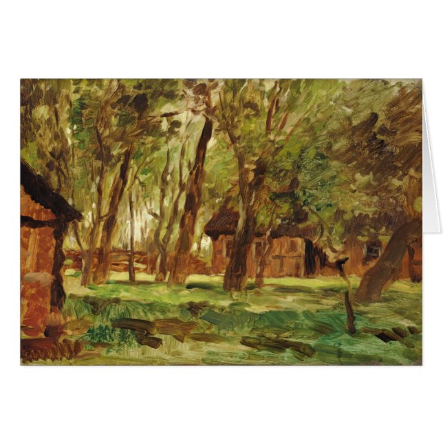 Ferme sous des arbres (Devant horizontal)