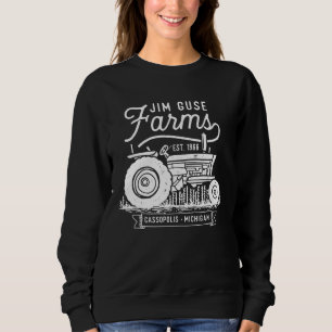 Fermes de JIM Guse - blanc sur le sweatshirt noir