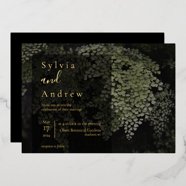 Fermes sombres et Moody Mariage moderne Invitation (Recto/Verso)