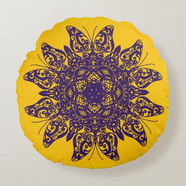 FERMETURE coussin ronde mandala | Collection TRIVE (Devant)