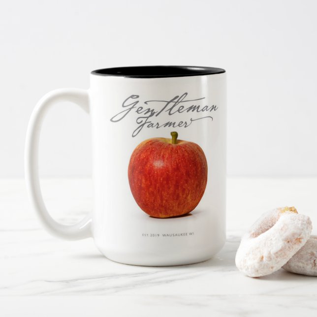 Fermier de 15 oz. Mug de café (pomme) (Avec donut)
