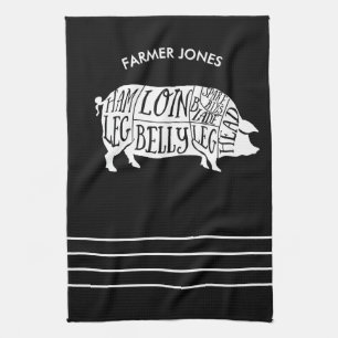 Fermier Porc Viande Coupes Cuisine Serviette Bouch