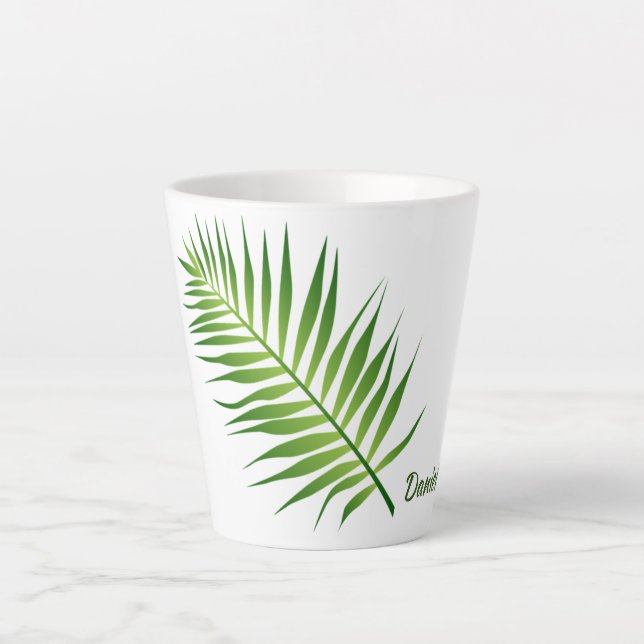 Fern Leaf Design Latte Mug (Devant)