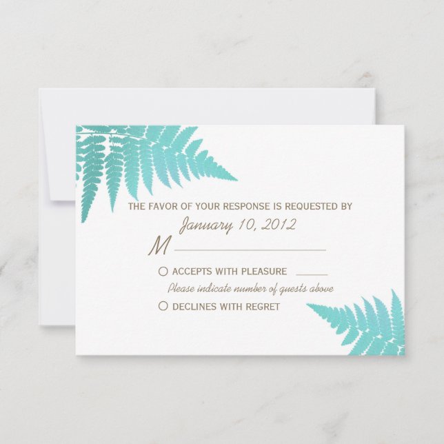 Fern Mariage en bois bleu RSVP (Devant)