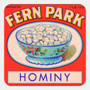 Fern Park 1930 Hominy grits étiquette print