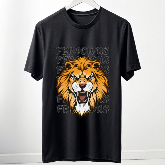 Ferocious Lion Graphic T-Shirt – Savage Alpha Gym  (Créateur téléchargé)