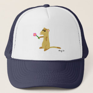 Ferret Tenant Un Casquette Fleur