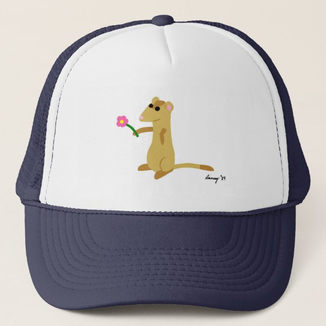 Ferret Tenant Un Casquette Fleur (Devant)