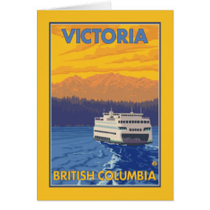 Ferry and Mountains - Victoria, C.-B. Canada