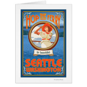 Ferry d'équitation de femme - Seattle, Washington
