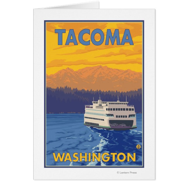 Ferry et montagnes - Tacoma, Washington (Devant)