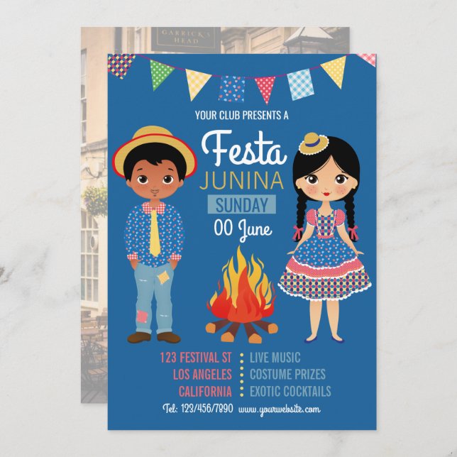 Festa Junina Corporate/Club Party photo Invitation (Devant / Derrière)