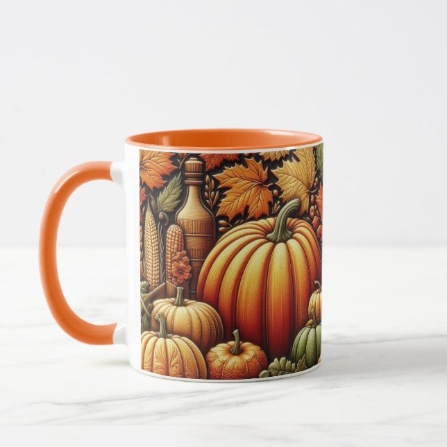 Festif Automne saison récolte Citrouille café Mug (Gauche)