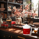 Festif chinois rouge cerise en fleurs<br><div class="desc">Célébrez l'esprit joyeux de Noël et le Nouvel An chinois à venir avec notre exquise théière en fleurs de cerises rouges chinoises. Cette théière, agrémentée de délicates fleurs de cerisiers sur fond rouge vif, est l'accessoire idéal pour élever votre décor de vacances. théière allie fonctionnalité et élégance, avec des coins...</div>