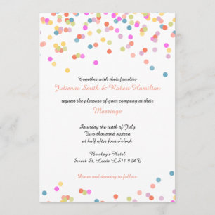 Festif coloré Confetti Mariage Invitations