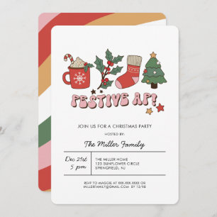 Festif coloré Retro Noël Fête Invitation