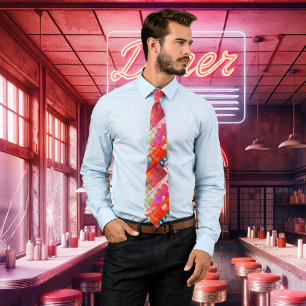 Festif Colorful Heart Motif Cravate