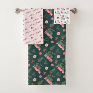 Festif Fala Christmas Tree Vintage Pink Retro Van