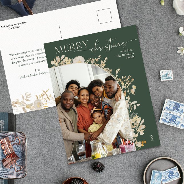 Festif Famille Couple Photo Noël Carte postale (Créateur téléchargé)