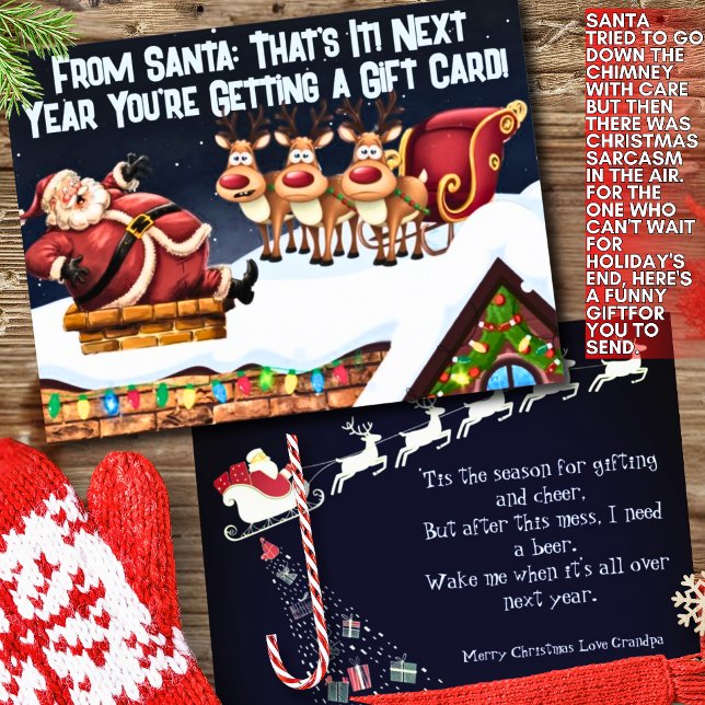 Festif Humour drôle Sarcastique carte de Noël (Créateur téléchargé)