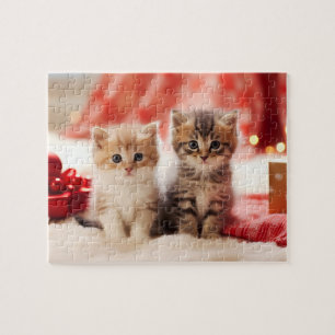 Festif Noël Kitten Duo Jigsaw Puzzle