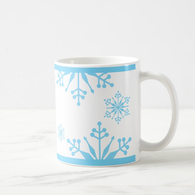 Festif Pastel Blue Snowflake Mug (Droite)