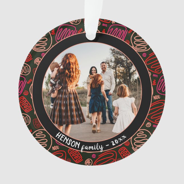 Festif Red One line art Noël Famille Photo (devant)
